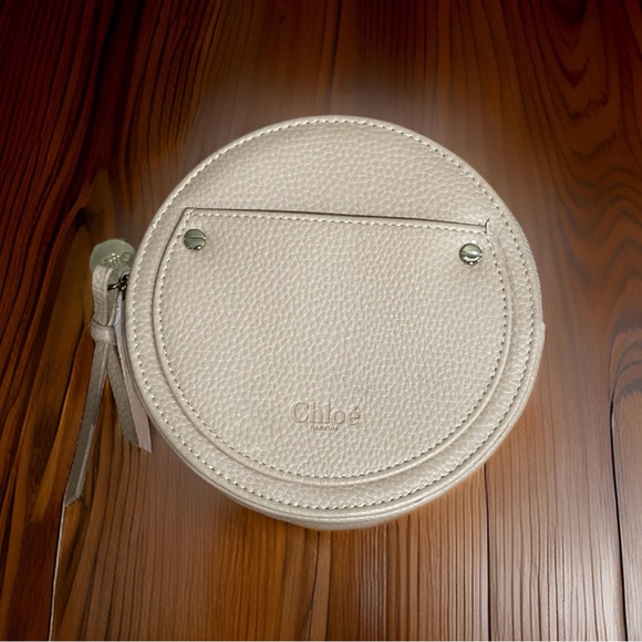 Chloe Parfum Soft Pink Pebble Leather Round Coin pouch - Picture 2 of 4